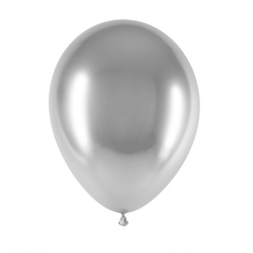 Balony srebrne efekt chromu 5 sztuk